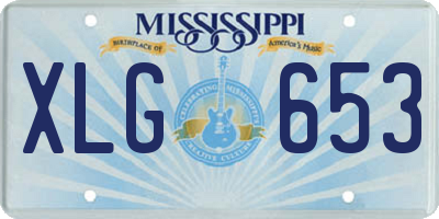 MS license plate XLG653