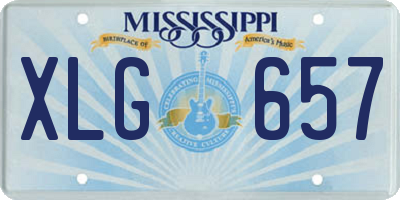 MS license plate XLG657