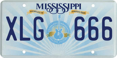 MS license plate XLG666