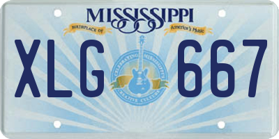 MS license plate XLG667