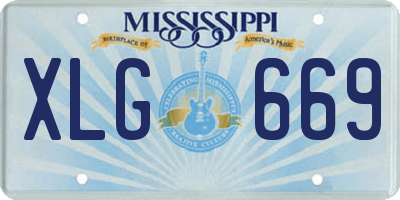 MS license plate XLG669