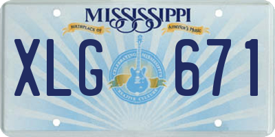MS license plate XLG671