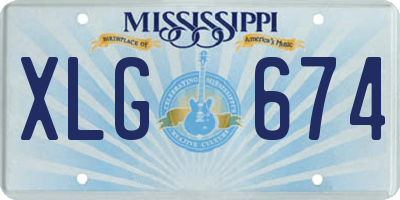 MS license plate XLG674