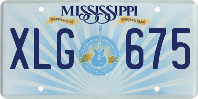 MS license plate XLG675