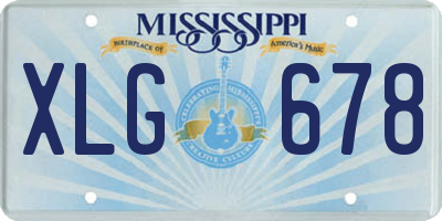 MS license plate XLG678