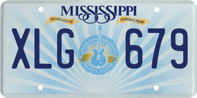 MS license plate XLG679