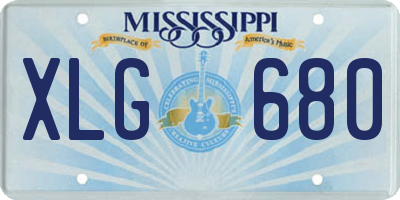 MS license plate XLG680