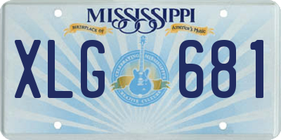 MS license plate XLG681