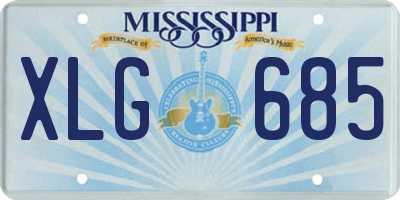 MS license plate XLG685