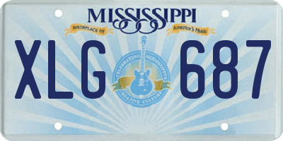MS license plate XLG687