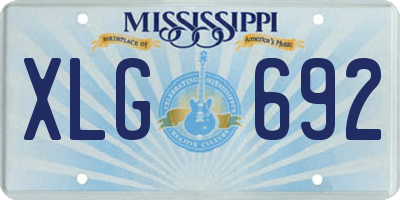 MS license plate XLG692