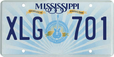 MS license plate XLG701