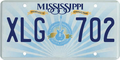 MS license plate XLG702