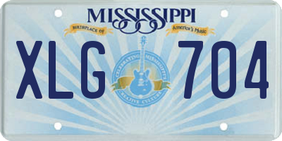 MS license plate XLG704