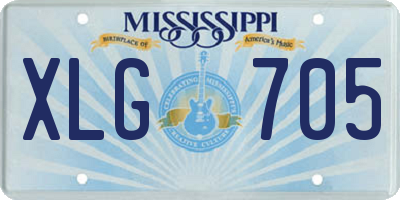 MS license plate XLG705