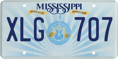 MS license plate XLG707