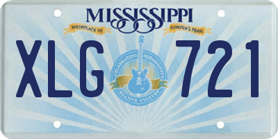 MS license plate XLG721