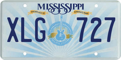 MS license plate XLG727