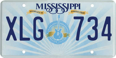 MS license plate XLG734
