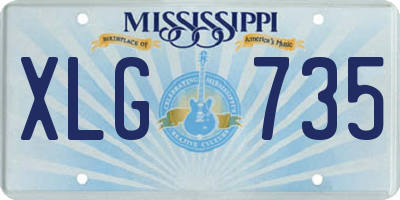 MS license plate XLG735