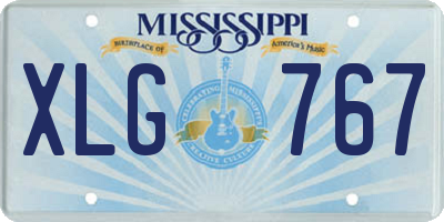 MS license plate XLG767