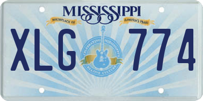 MS license plate XLG774