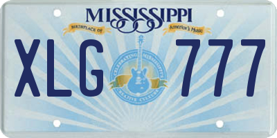 MS license plate XLG777
