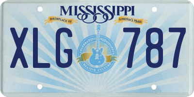 MS license plate XLG787