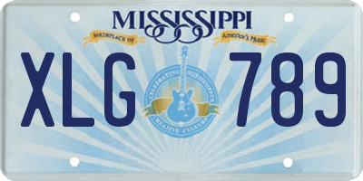 MS license plate XLG789