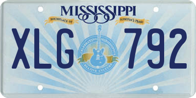MS license plate XLG792