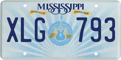 MS license plate XLG793