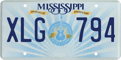 MS license plate XLG794
