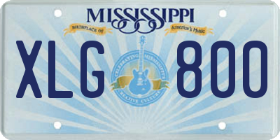 MS license plate XLG800