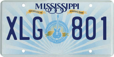 MS license plate XLG801
