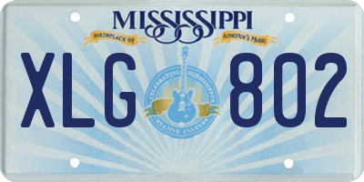 MS license plate XLG802