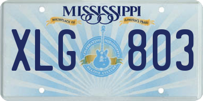 MS license plate XLG803