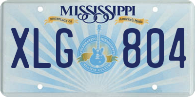 MS license plate XLG804