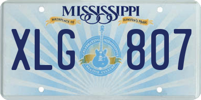 MS license plate XLG807