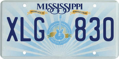 MS license plate XLG830