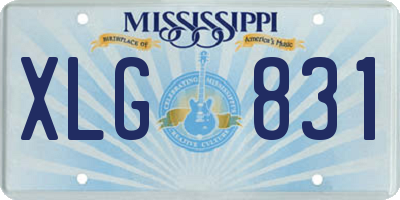 MS license plate XLG831
