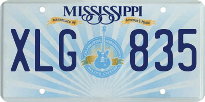 MS license plate XLG835