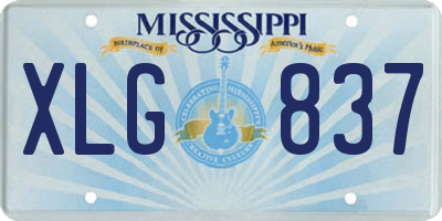MS license plate XLG837