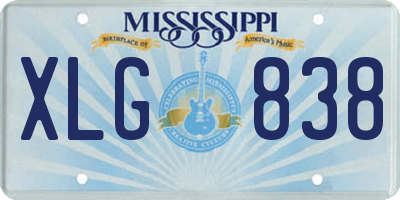 MS license plate XLG838