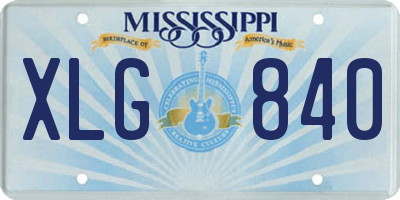 MS license plate XLG840
