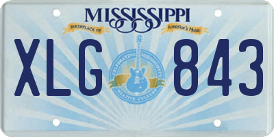 MS license plate XLG843