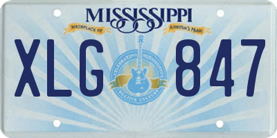 MS license plate XLG847