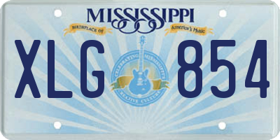 MS license plate XLG854