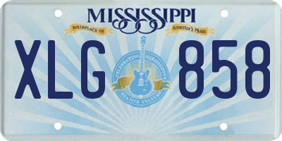 MS license plate XLG858