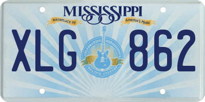 MS license plate XLG862