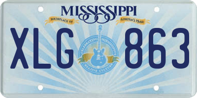 MS license plate XLG863